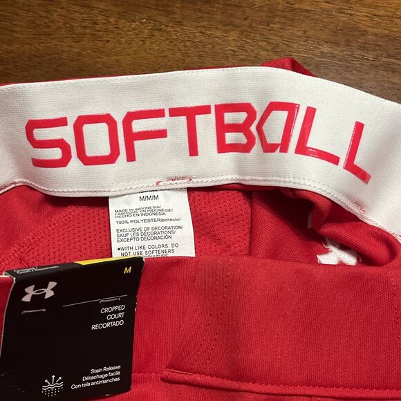 🥎Under Armour Red Cropped Softball Pants Juniors M NWT! 🥎 - Picture 10 of 12